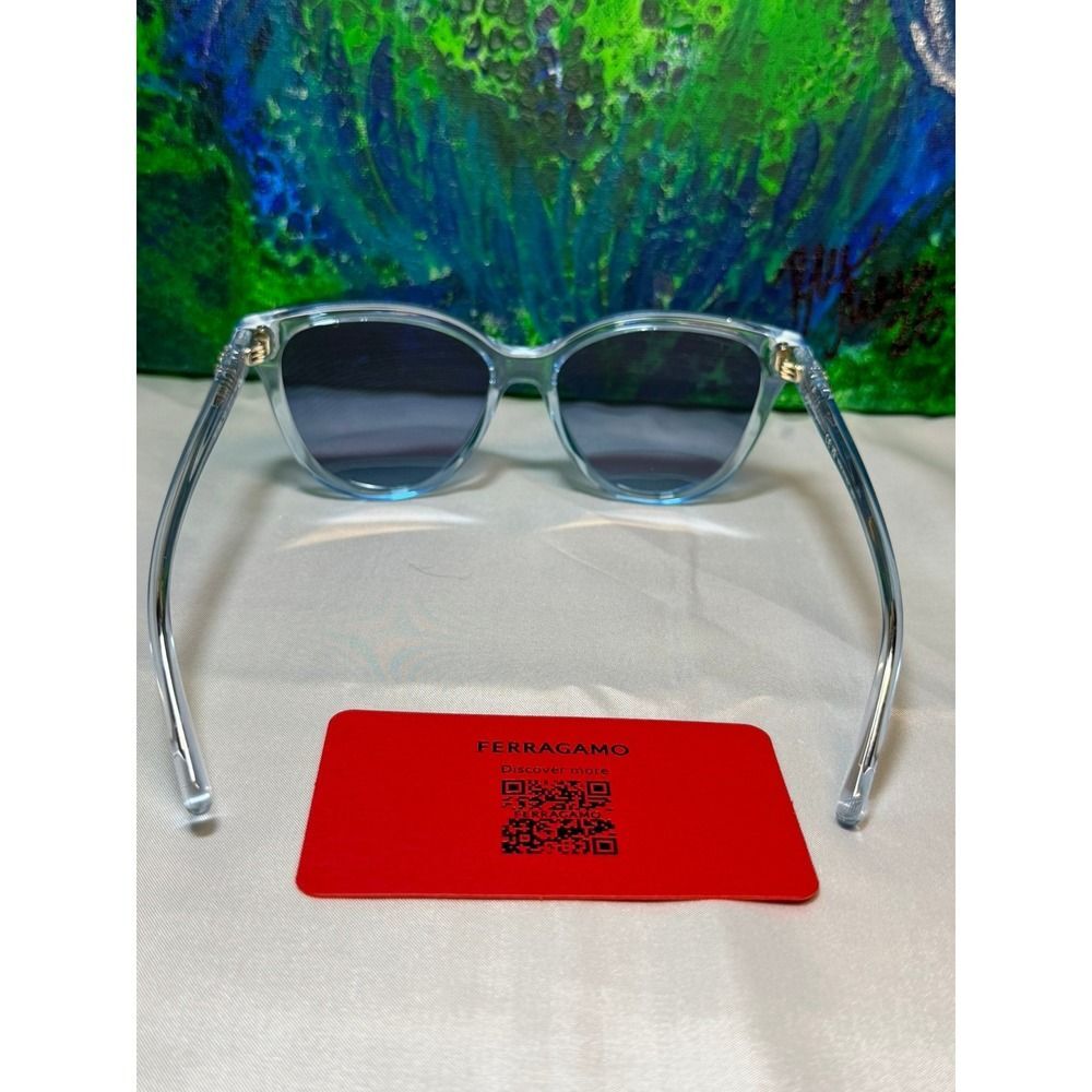 Salvatore Ferragamo SF1088S Light Blue Cat Eye Sunglasses Gancini Logo Womens - Picture 6 of 6